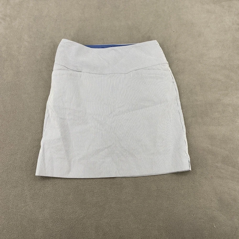 S.C. & Co. Double Wraparound Skirt‎ Skort Womens Small White Blue Striped Golf